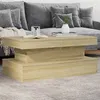 Image de vidaXL Table Basse avec Lumières LED, Bout de Canapé, Table d'Appoint, Meuble de Salon Salle de Séjour Intérieur, Moderne, 839849