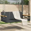 Image de 2 personnes Vidaxl resine tressee salon de jardin noir
