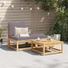 Image de Salon de jardin 3 pcs avec coussins bois massif d acacia