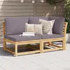 Image de Salon de jardin modulable Vidaxl bois massif gris 2 pieces 56 x 56 x 56 2 personnes