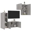Image de vidaXL 4-delige Tv-wandmeubelset bewerkt hout grijs sonoma3216433