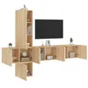 Image de vidaXL 5-delige Tv-wandmeubelset bewerkt hout sonoma eikenkleurig3216459