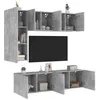 Image de vidaXL Unités murales TV 5 pcs gris béton bois d'ingénierie 3216467
