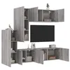 Image de vidaXL Unités Murales TV 5 pcs, Armoires de Télévision Suspendues avec Rangement, Meubles Télé de Salon, Moderne, Sonoma Gris Bois d'Ingénierie