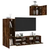 Image de vidaXL 4-delige Tv-wandmeubelset bewerkt hout gerookt eikenkleurig3216504