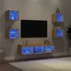 Image de vidaXL Unités Murales TV avec LED 7 pcs, Armoires de Télévision Suspendues, Meubles Télé de Salon, Moderne, Chêne Sonoma 3216585