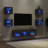 Image de Vidaxl Ensemble de Meubles TV 7 Pièces avec LED, Chêne Fumée