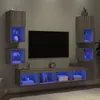 Image de vidaXL Unités Murales TV avec LED 8 pcs, Armoires de Télévision Suspendues, Meubles Télé de Salon, Moderne, Gris Sonoma Bois 3216595