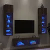 Image de vidaXL Unités murales TV avec LED 6 pcs chêne fumé bois d'ingénierie