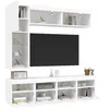 Image de Ensemble de meubles TV muraux 7 pcs avec lumières LED blanc