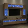 Image de Ensemble de meubles TV muraux 8pcs et lumières LED chêne sonoma