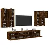 Image de vidaXL Ensemble de Meubles TV Muraux et Lumières LED 7 pcs, Armoires de Télévision Suspendues, Ensemble de Meubles Télé Flottants de Salon, Chêne Fumé 3216775