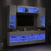 Image de vidaXL Ensemble de Meubles TV Muraux avec Lumières LED 6 pcs, Armoires de Télévision Suspendues, Ensemble de Meubles Télé Flottants de Salon, Blanc