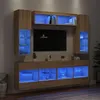Image de vidaXL Ensemble de Meubles TV Muraux et Lumières LED 6 pcs, Armoires de Télévision Suspendues, Ensemble de Meubles Télé Flottants, Chêne Sonoma