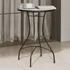 Image de vidaXL Table de bistro mosaïque bleu et blanc Ø50x70 cm céramique, table mosaïque, table d'extérieur, table de balcon, table 4003399