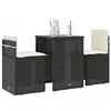 Image de vidaXL Ensemble de bistro 3 pcs avec coussins noir résine tressée, ensemble de bistro de jardin, ensemble de balcon, 4003869