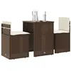 Image de vidaXL Ensemble de bistro 3 pcs avec coussins marron résine tressée, ensemble de bistro de jardin, ensemble de balcon, 4003870
