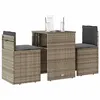 Image de vidaXL Ensemble de bistro 3 pcs avec coussins gris résine tressée, ensemble de bistro de jardin, ensemble de balcon, 4003871