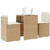 Image de vidaXL Ensemble de bistro 3 pcs avec coussins beige résine tressée, ensemble de bistro de jardin, ensemble de balcon, 4003873