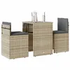 Image de vidaXL Ensemble de bistro 3 pcs et coussins gris clair résine tressée, ensemble de bistro de jardin, ensemble de balcon, 4003874
