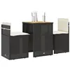 Image de vidaXL Ensemble de bistro 3 pcs avec coussins noir résine tressée, ensemble de bistro de jardin, ensemble de balcon, 4003875