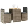 Image de vidaXL Ensemble de bistro 3 pcs avec coussins gris résine tressée, ensemble de bistro de jardin, ensemble de balcon, 4003876