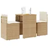 Image de vidaXL Ensemble de bistro 3 pcs avec coussins beige résine tressée, ensemble de bistro de jardin, ensemble de balcon, 4003877