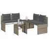 Image de vidaXL Salon de jardin 4 pcs avec coussins gris résine tressée, ensemble de canapés d'extérieur, salon de jardin, ensemble 4003880