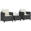 Image de Ensembles de chaises. canapes et tables de jardin Vidaxl resine tressee noir 3 pieces