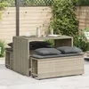 Image de vidaXL Ensemble à manger de jardin 3pcs coussins gris clair poly rotin, ensemble de salle à manger d'extérieur, meuble de 4003907