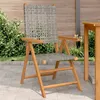 Image de vidaXL Chaises de jardin lot de 2 gris bois massif d'acacia et rotin, siège de jardin, siège d'extérieur, chaise pliable, 367652