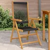 Image de vidaXL Chaises de jardin lot de 2 noir bois d'acacia et polypropylène, siège de jardin, assise extérieure, chaise pliable, 367654