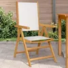Image de vidaXL Chaises de jardin lot de 2 blanc crème bois acacia massif tissu, siège de jardin, assise extérieure, chaise pliable, 367657