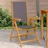 Image de vidaXL Chaises de jardin lot de 2 anthracite bois acacia massif tissu, siège de jardin, assise extérieure, chaise pliable, 367658