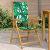 Image de vidaXL Chaises de jardin lot de 2 motif de feuilles acacia et tissu, siège de jardin, assise extérieure, chaise pliable, 367661