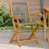 Image de vidaXL Chaises de jardin lot de 2 gris bois d'acacia et polypropylène, siège de jardin, assise extérieure, chaise pliable, 367667