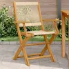 Image de Chaises de jardin lot de 2 beige bois d acacia et polypropylène