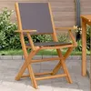 Image de vidaXL Chaises de jardin lot de 2 anthracite bois acacia massif tissu, siège de jardin, assise extérieure, chaise pliable, 367670