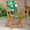 Image de vidaXL Chaises de jardin lot de 2 motif de feuilles acacia et tissu, siège de jardin, assise extérieure, chaise pliable, 367673