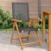 Image de vidaXL Chaises de jardin lot de 2 noir bois massif d'acacia et rotin, siège de jardin, siège d'extérieur, chaise pliable, 367651