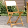 Image de vidaXL Chaises de bistrot lot de 2 blanc crème bois acacia et tissu, chaise de bistro d'extérieur, chaise pliable, chaise de 367681