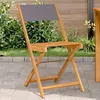 Image de vidaXL Chaises de bistrot lot de 2 anthracite bois acacia massif tissu, chaise de bistro d'extérieur, chaise pliable, chaise 367682