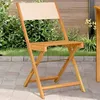 Image de vidaXL Chaises de bistrot lot de 2 beige bois d'acacia massif et tissu, chaise de bistro d'extérieur, chaise pliable, chaise 367684
