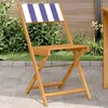 Image de vidaXL Chaises de bistrot lot de 2 bleu/blanc bois acacia massif tissu, chaise de bistro d'extérieur, chaise pliable, chaise 367686
