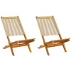 Image de vidaXL Tuinstoelen 2 st massief acaciahout en polypropeen beige367689