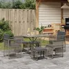Image de vidaXL Ensemble à manger de jardin et coussins 7 pcs gris rotin, ensemble à manger d'extérieur, meuble à manger de jardin, 369011