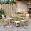 Image de vidaXL Ensemble à manger de jardin et coussins 7 pcs beige poly rotin, ensemble à manger d'extérieur, meuble à manger de 369013