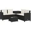 Image de vidaXL Canapé de jardin avec table et coussins en forme de L noir, canapé d'extérieur, canapé d'extérieur en forme de L, 369027
