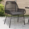 Image de vidaXL Chaises de jardin lot de 2 avec coussins noir résine tressée, siège de jardin, siège d'extérieur, chaise d'extérieur, 369095