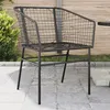 Image de vidaXL Chaises de jardin 2 pcs Noir Résine tressée, siège de jardin, siège d'extérieur, chaise d'extérieur, siège de jardin, 369098